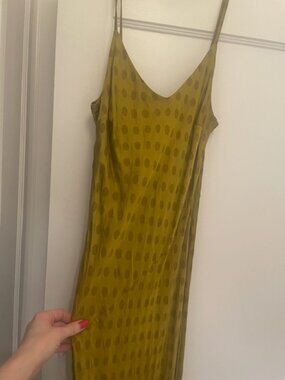 polka dot satin slip dress